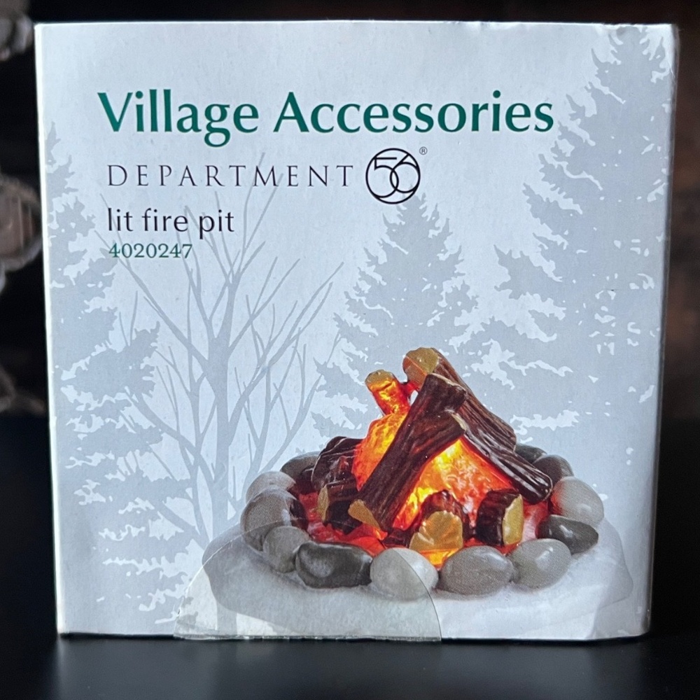 DEPT 56 LIT FIRE PIT Village Accessories~Item #4020247~W/BATTERY CHARGER PACK